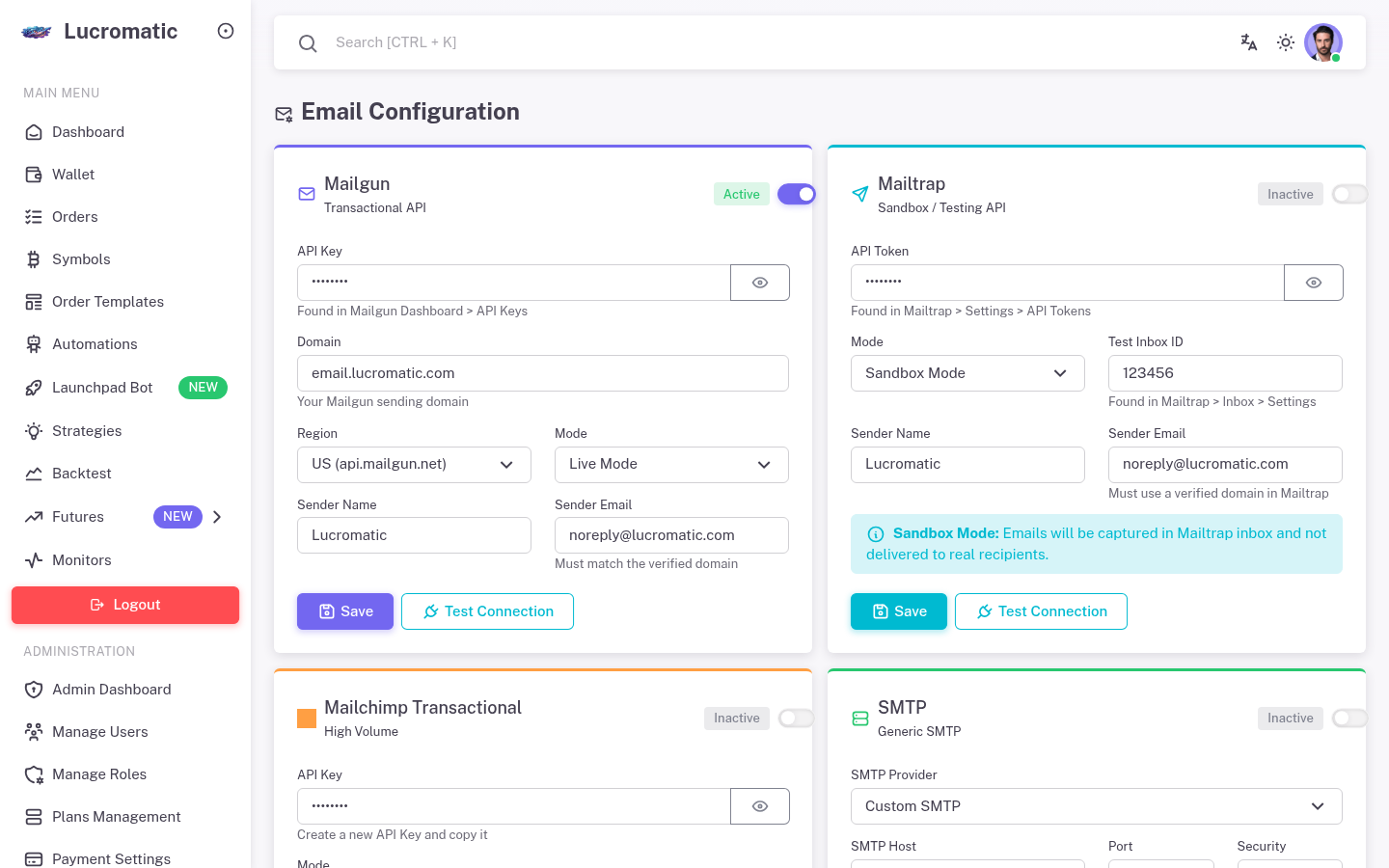 Multiple Email Providers