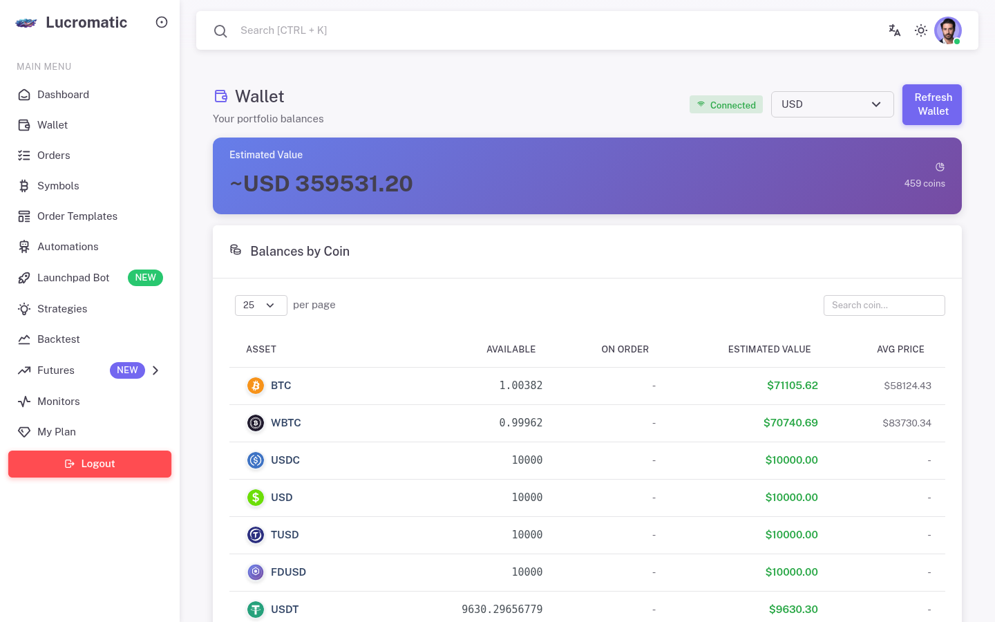 Multi-Coin Wallet Management